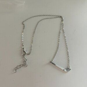 silver hockey stick necklace